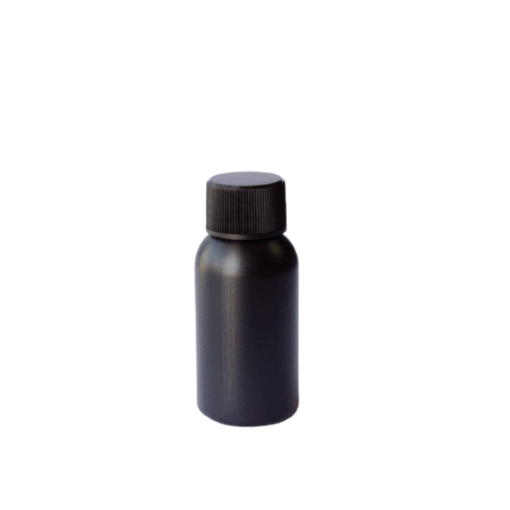 10pcs Boston Bottle with Cap (Black) - 50ml