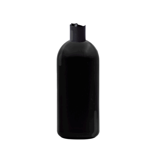 Boston Bottle with Disc Top (Black) - 500ml Short