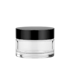 Glass Cosmetic Jar with Black Lid - 50ml