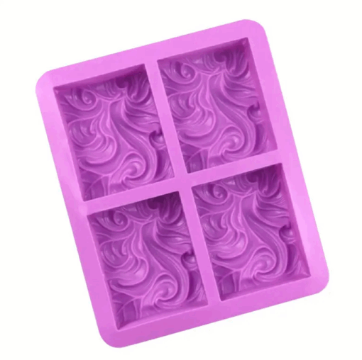 4 Cavity Wave Silicone Soap Mould