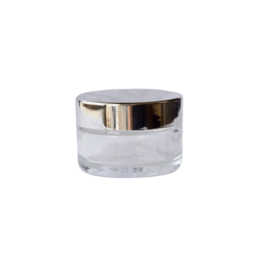 Glass Cosmetic Jar with Silver Lid - 50ml