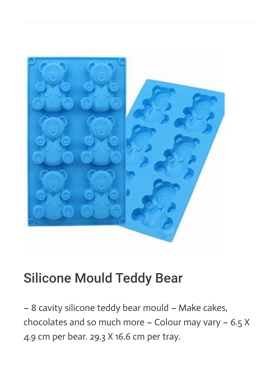 FLEXARTE Teddy Bear Laylah Silicone Mold, Clear