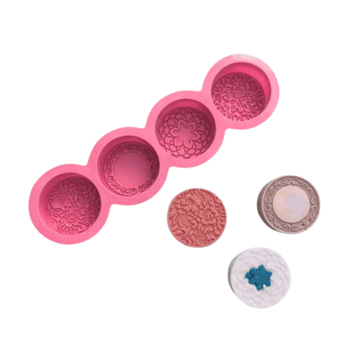 Pink Flower Design Silicone Mould - 4 Cavity - Image 2
