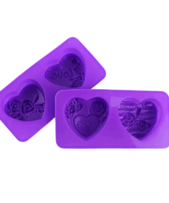 Floral Heart Mould - 2 Cavity