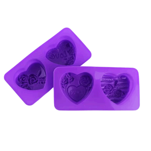 Floral Heart Mould - 2 Cavity