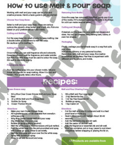 Downloadable: How to Use Melt & Pour Soap with Recipes