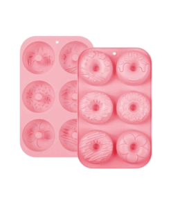 6 Cavity Donut Silicone Mould - Decorated
