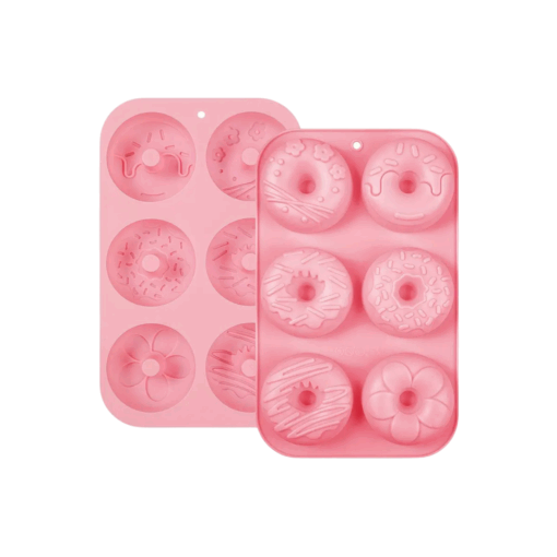 6 Cavity Donut Silicone Mould - Decorated