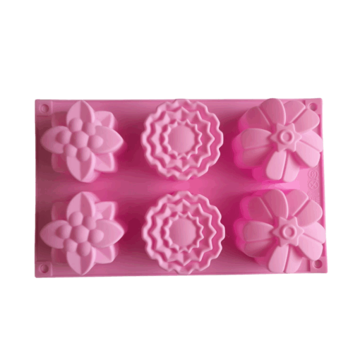 6 Cavity Flower Design Silicone Mould