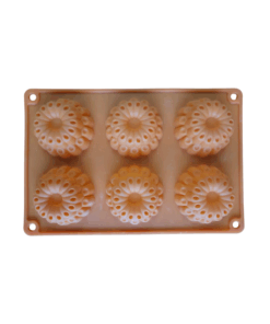 6 Cavity Orange Florals Silicone Mould