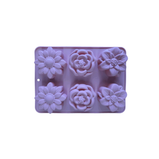 6 Cavity 3D Florals Silicone Mould
