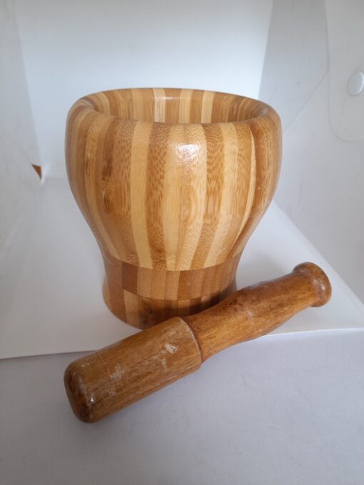 Bamboo Mortar and Pestle Set - Image 3