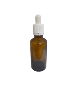 Amber Pipette Dropper Bottle (White Lid) – 30ml