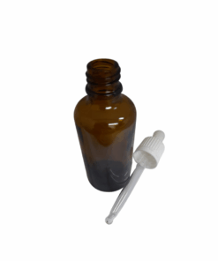 Alternative view of Amber Pipette Dropper Bottle (White Lid) – 30ml