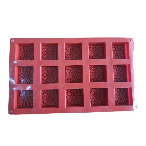 15 Cavity Square Floral Mini Mould